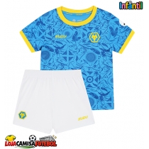 Camisa de Futebol Wolves Jorgen Strand Larsen #9 Equipamento Alternativo Infantil 2025-26 Manga Curta (+ Calças curtas)
